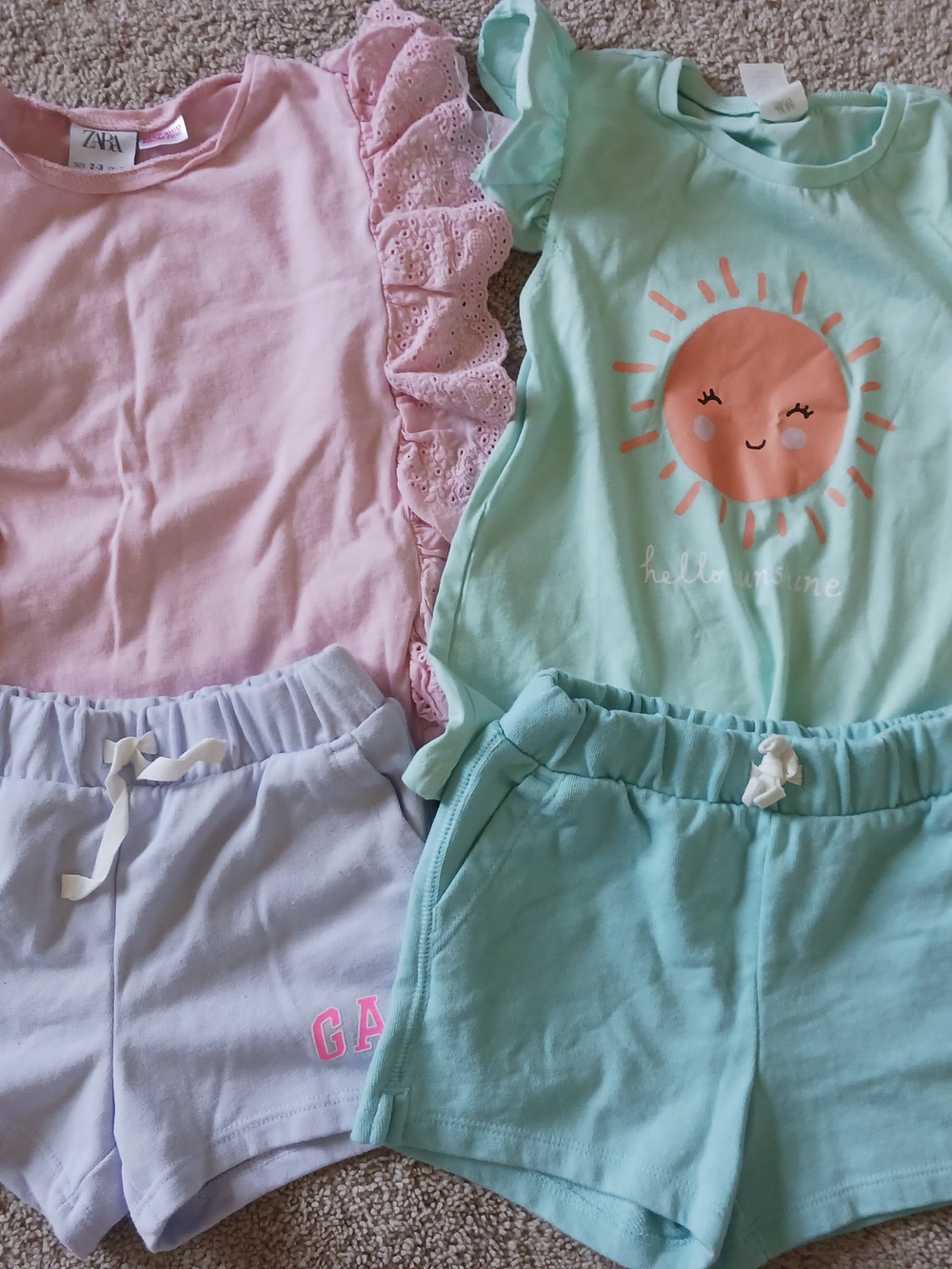 Zara & GAP Girls' Pink & Mint Bundle Outfits